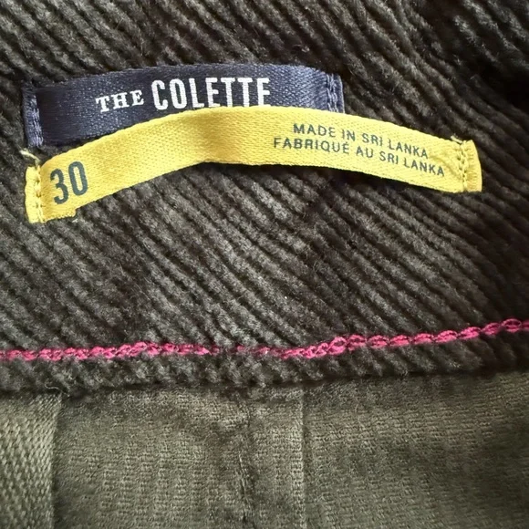 Anthropologie The Colette Corduroy Crop Wide-Leg Pants by Maeve Green Size 30